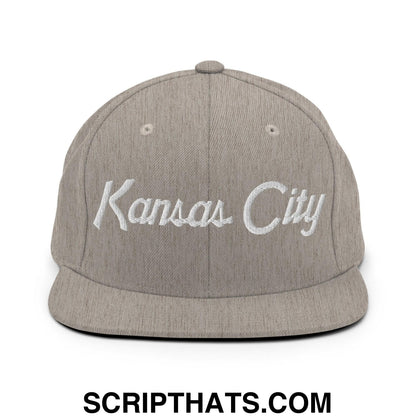 Kansas City Script Snapback Hat Heather Grey
