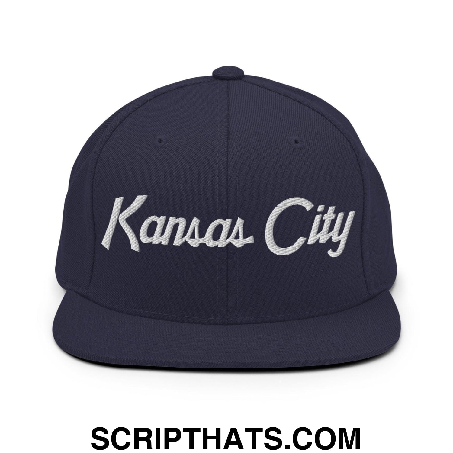 Kansas City Script Snapback Hat Navy