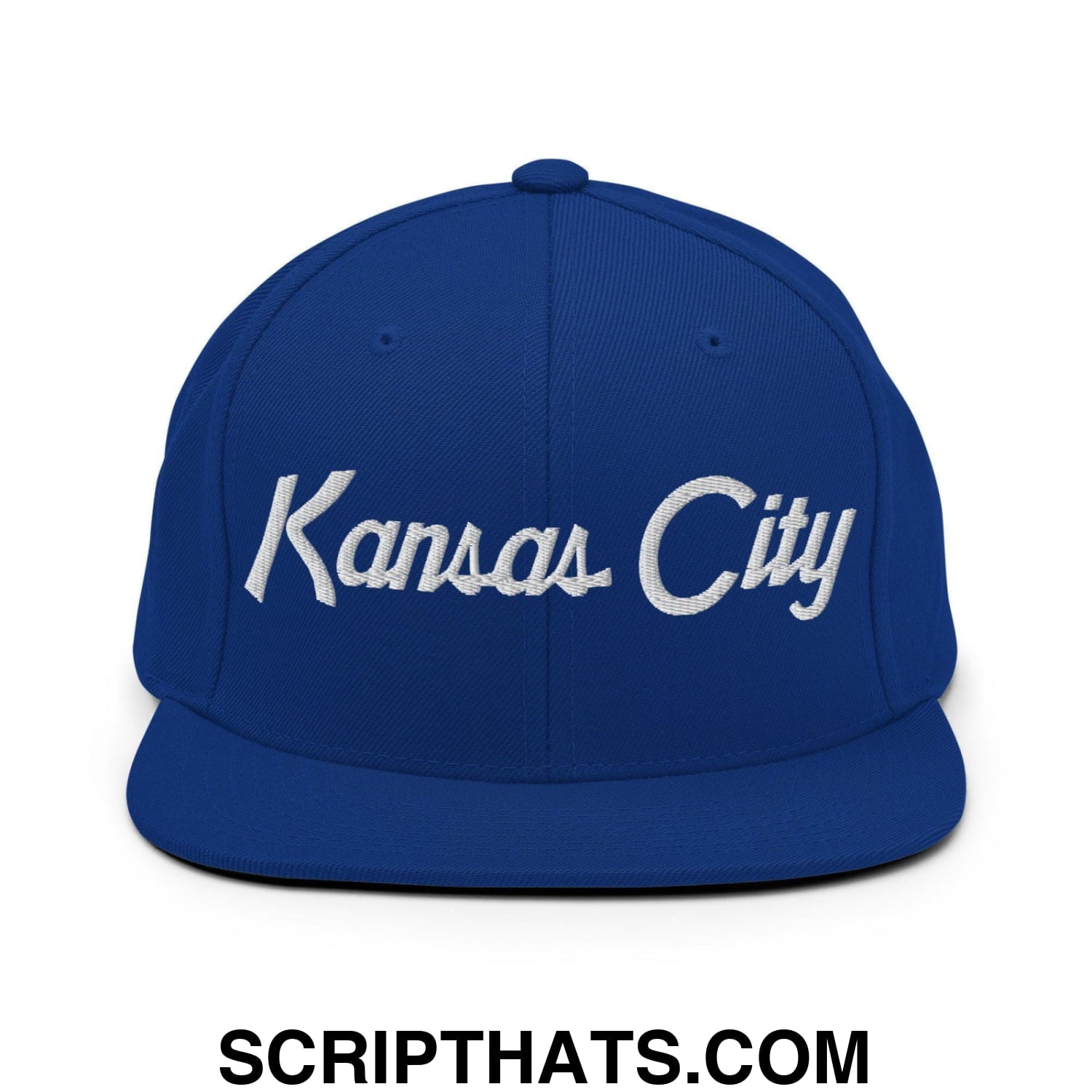Kansas City Script Snapback Hat Royal Blue