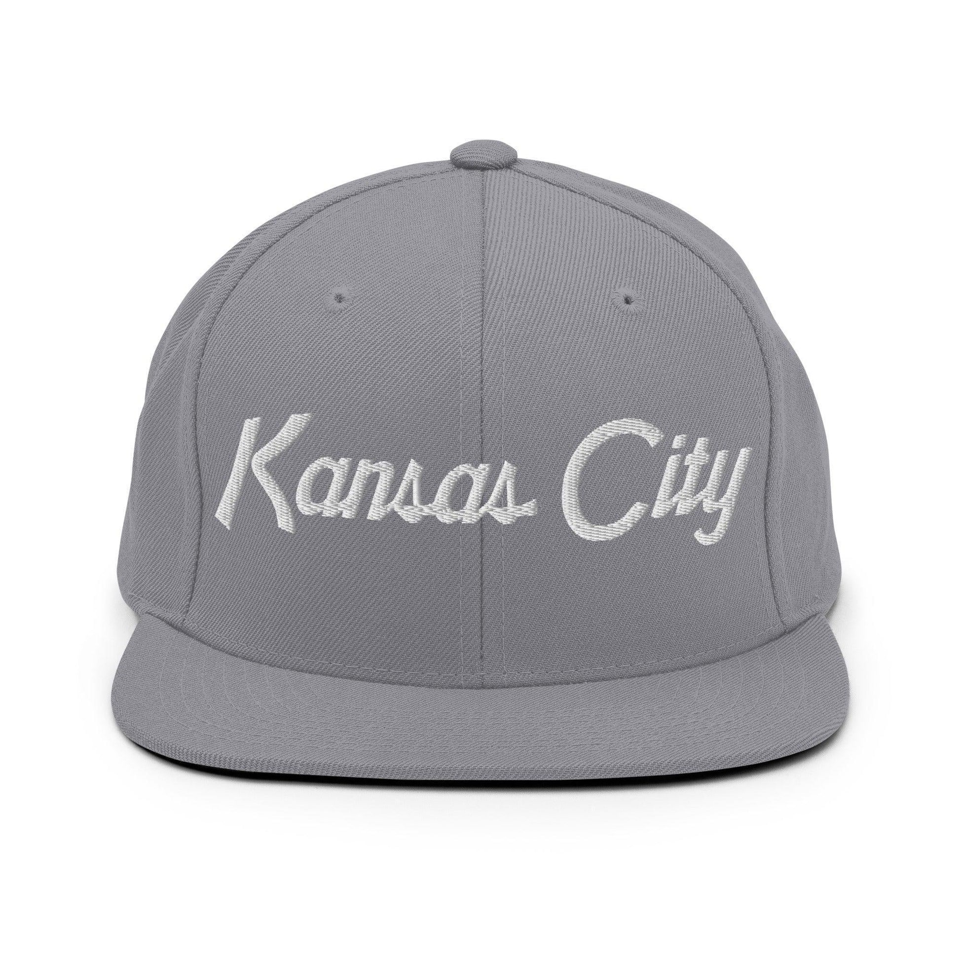 Kansas City Script Snapback Hat Silver