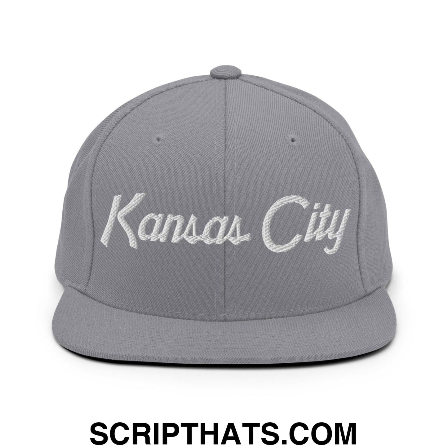 Kansas City Script Snapback Hat Silver
