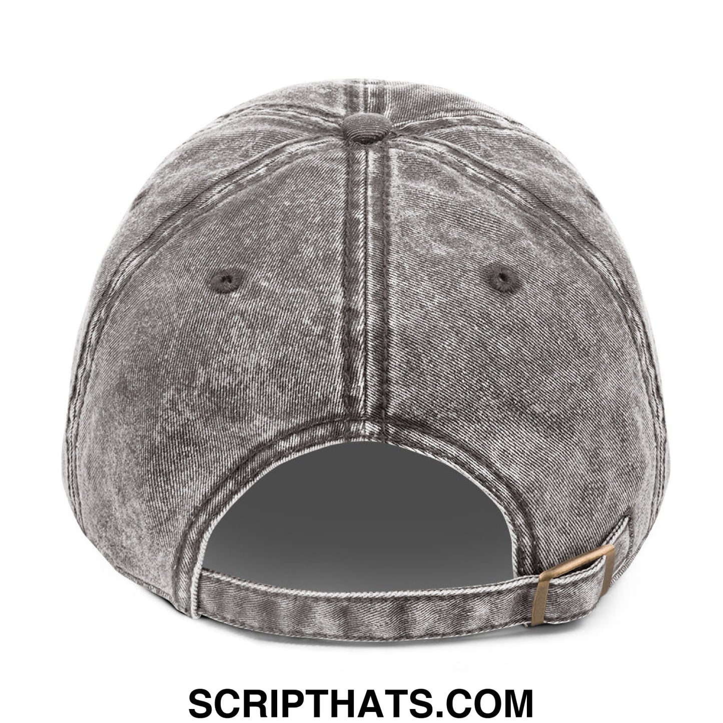 A faded gray denim baseball cap with stitched crown and adjustable strap from keep immigrants deport racists dad hat collection