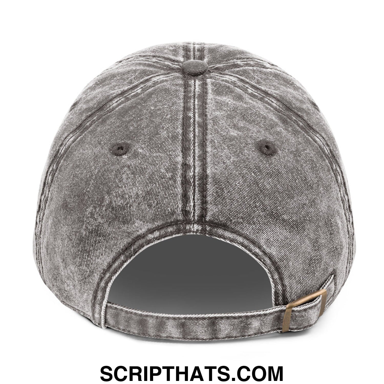 A faded gray denim baseball cap with stitched crown and adjustable strap from keep immigrants deport racists dad hat collection