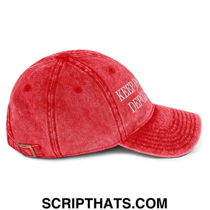 Keep Immigrants Deport Racists Embroidered Denim Dad Hat Red
