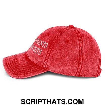Keep Immigrants Deport Racists Embroidered Denim Dad Hat Red