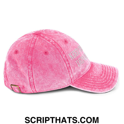 Keep Immigrants Deport Racists Embroidered Denim Dad Hat Pink