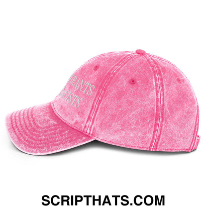 Keep Immigrants Deport Racists Embroidered Denim Dad Hat Pink