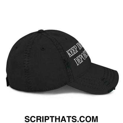 Keep Immigrants Deport Racists Embroidered Distressed Dad Hat Black