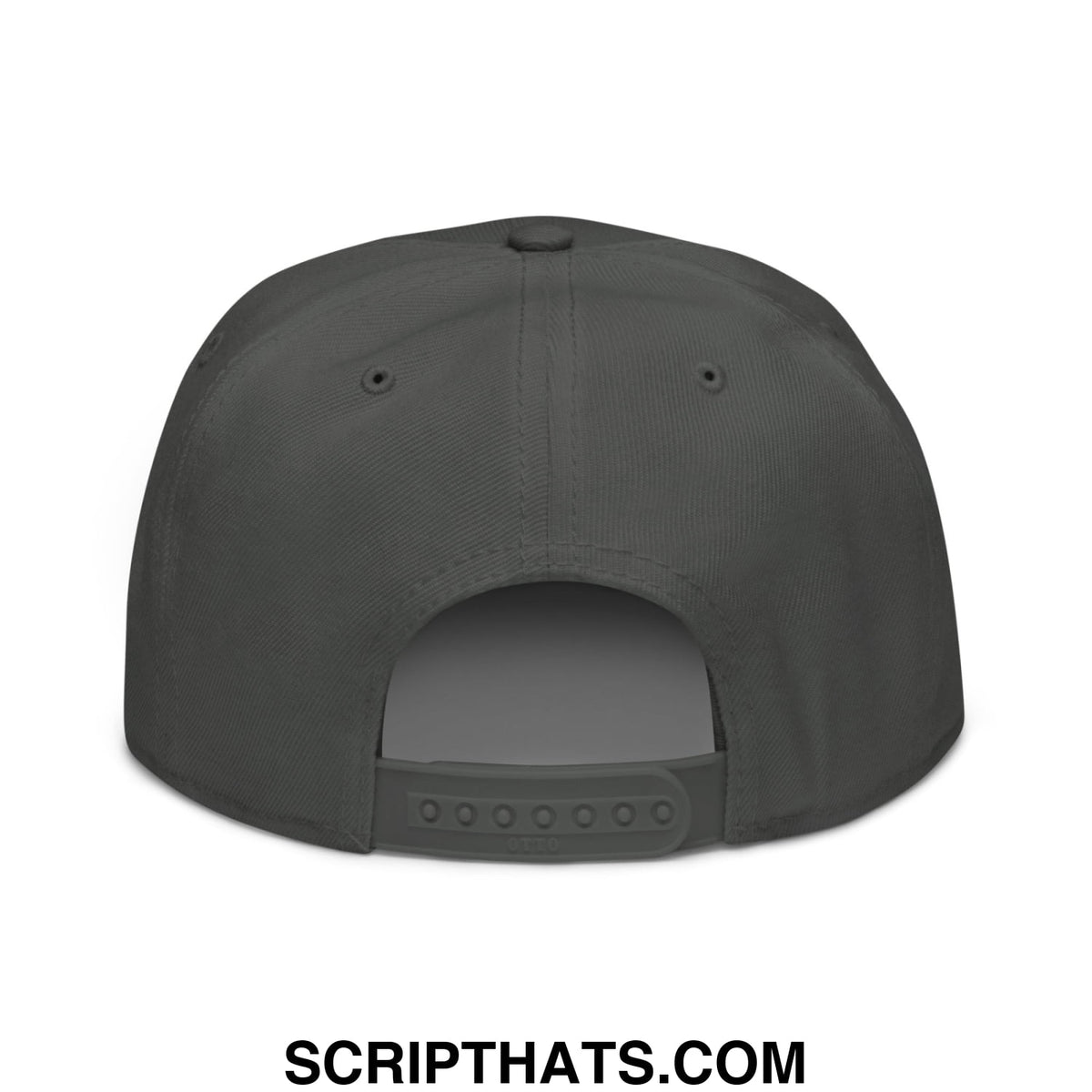 Dark gray snapback cap with structured crown and adjustable strap embroidered with keep immigrants deport racists design