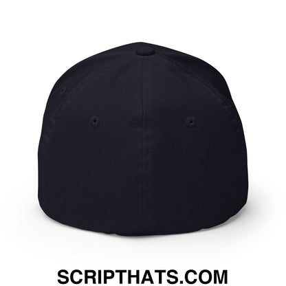 Black structured baseball cap with flat brim and stitched panels embroidered with keep immigrants deport racists text
