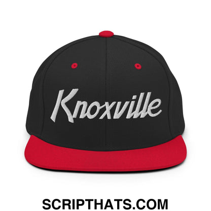 Knoxville Script Snapback Hat Black Red