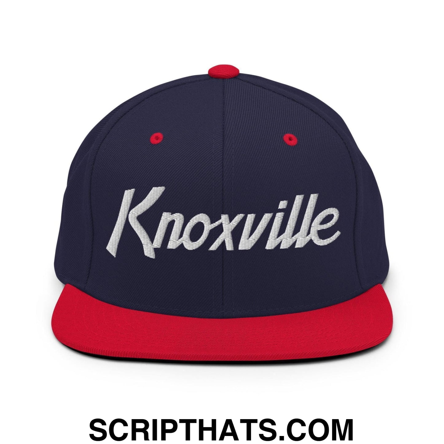 Knoxville Script Snapback Hat Navy Red