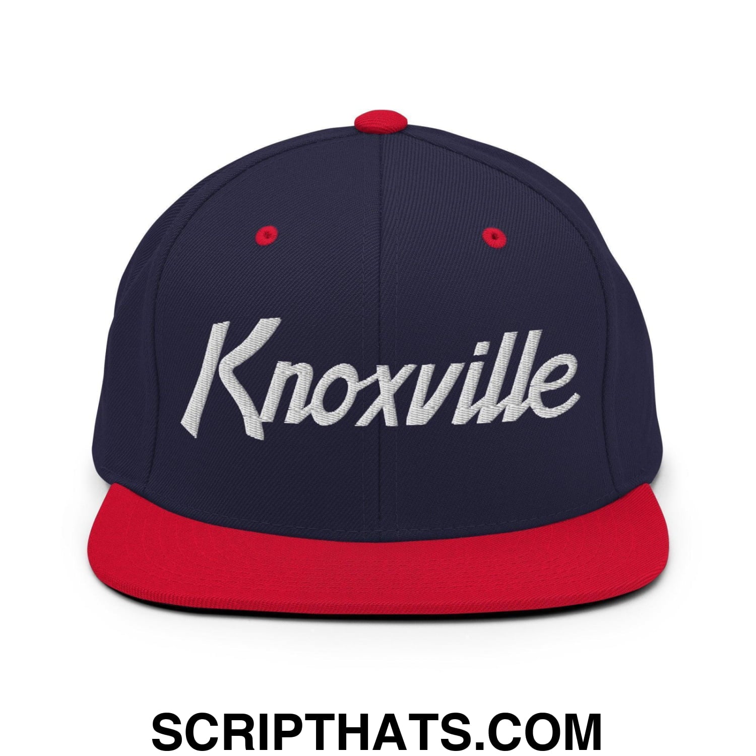 Knoxville Script Snapback Hat Navy Red