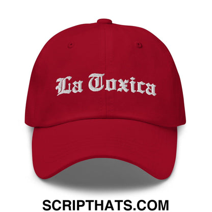 La Toxica OG Old English Dad Hat Cranberry