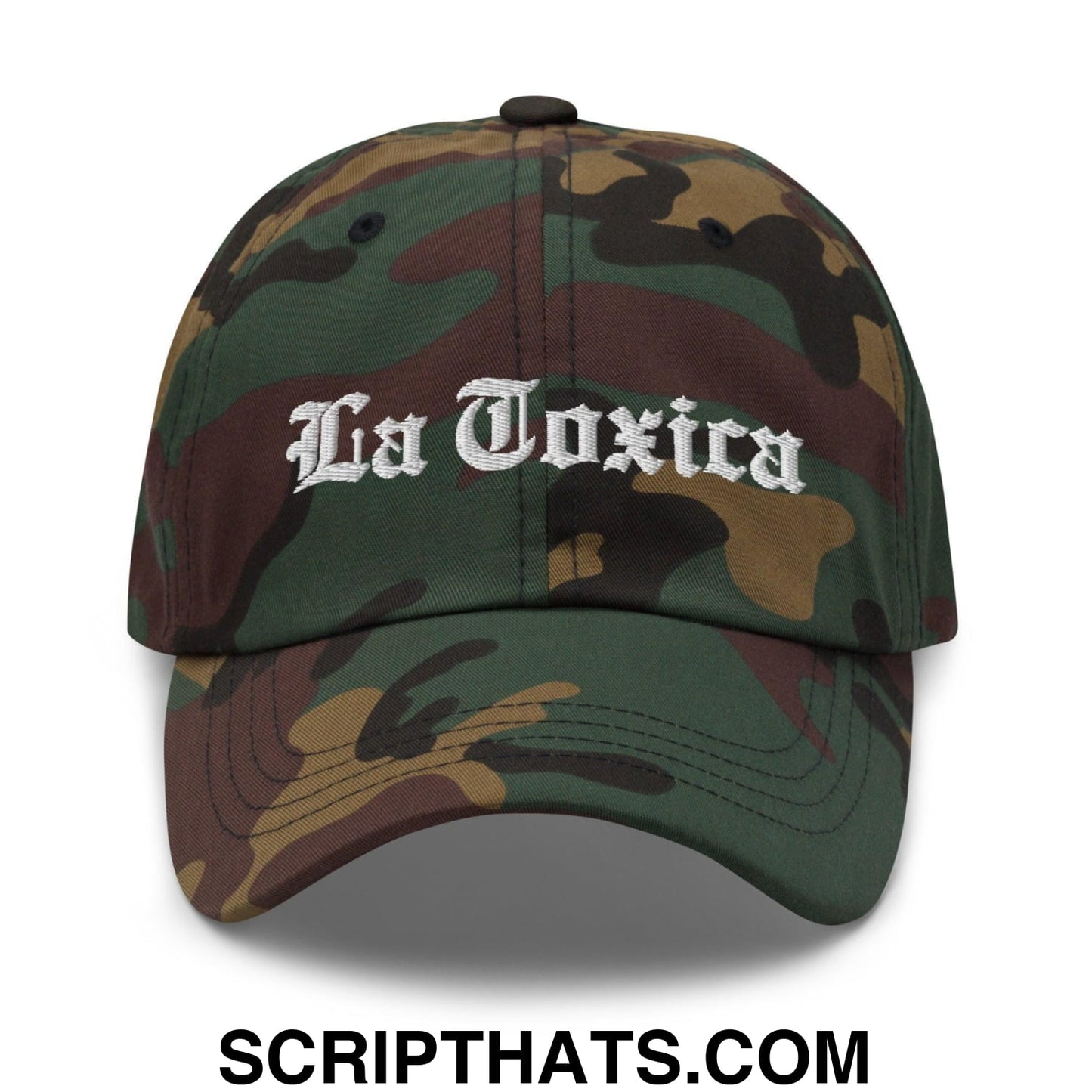 La Toxica OG Old English Dad Hat Green Camo