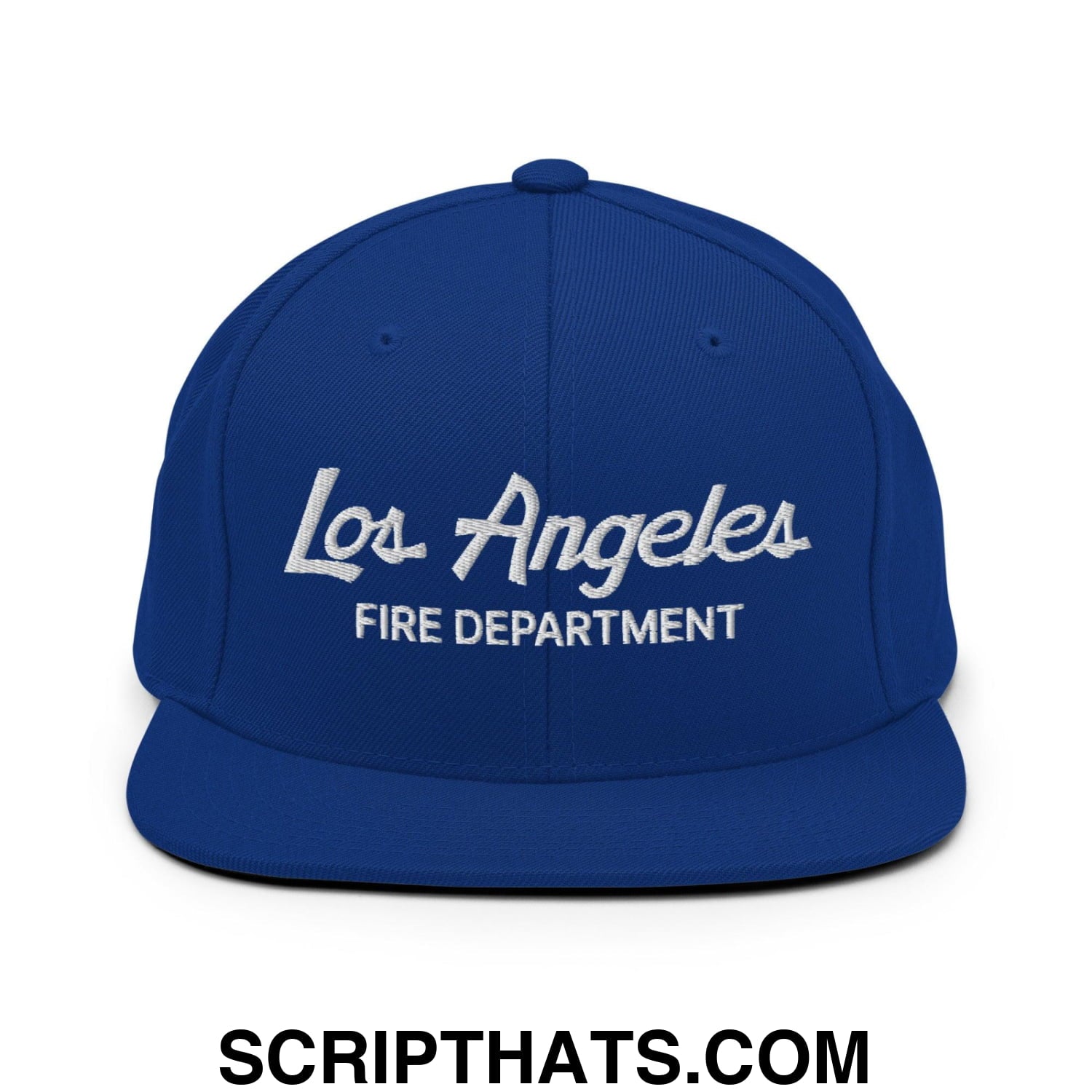 LAFD Los Angeles Fire Department Baseball Vintage Sports Script Embroidered Flat Bill Brim Snapback Hat Default Title