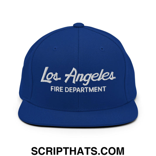 LAFD Los Angeles Fire Department Baseball Vintage Sports Script Embroidered Flat Bill Brim Snapback Hat Default Title