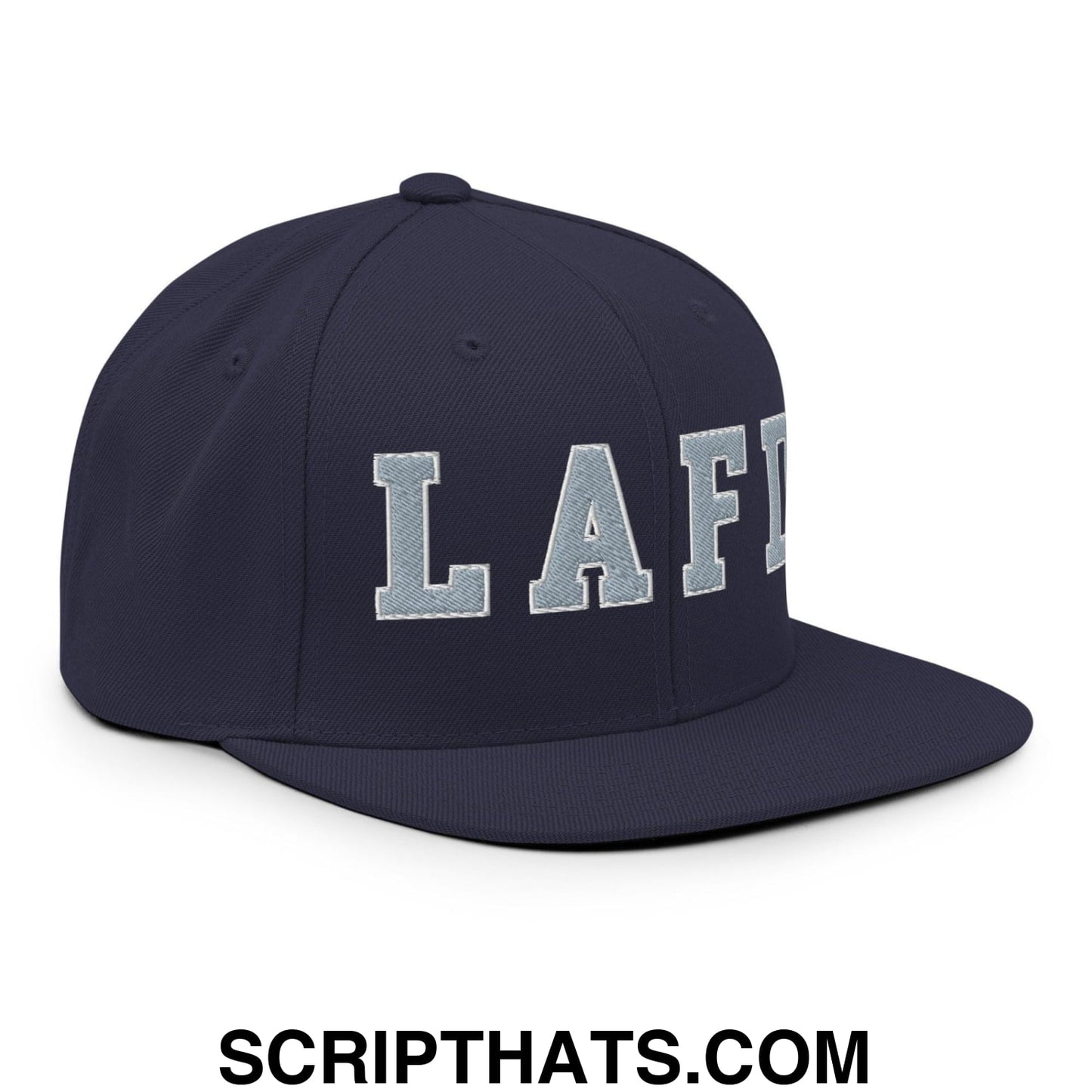 LAFD Los Angeles Fire Department Embroidered Flat Bill Brim Snapback Hat Navy