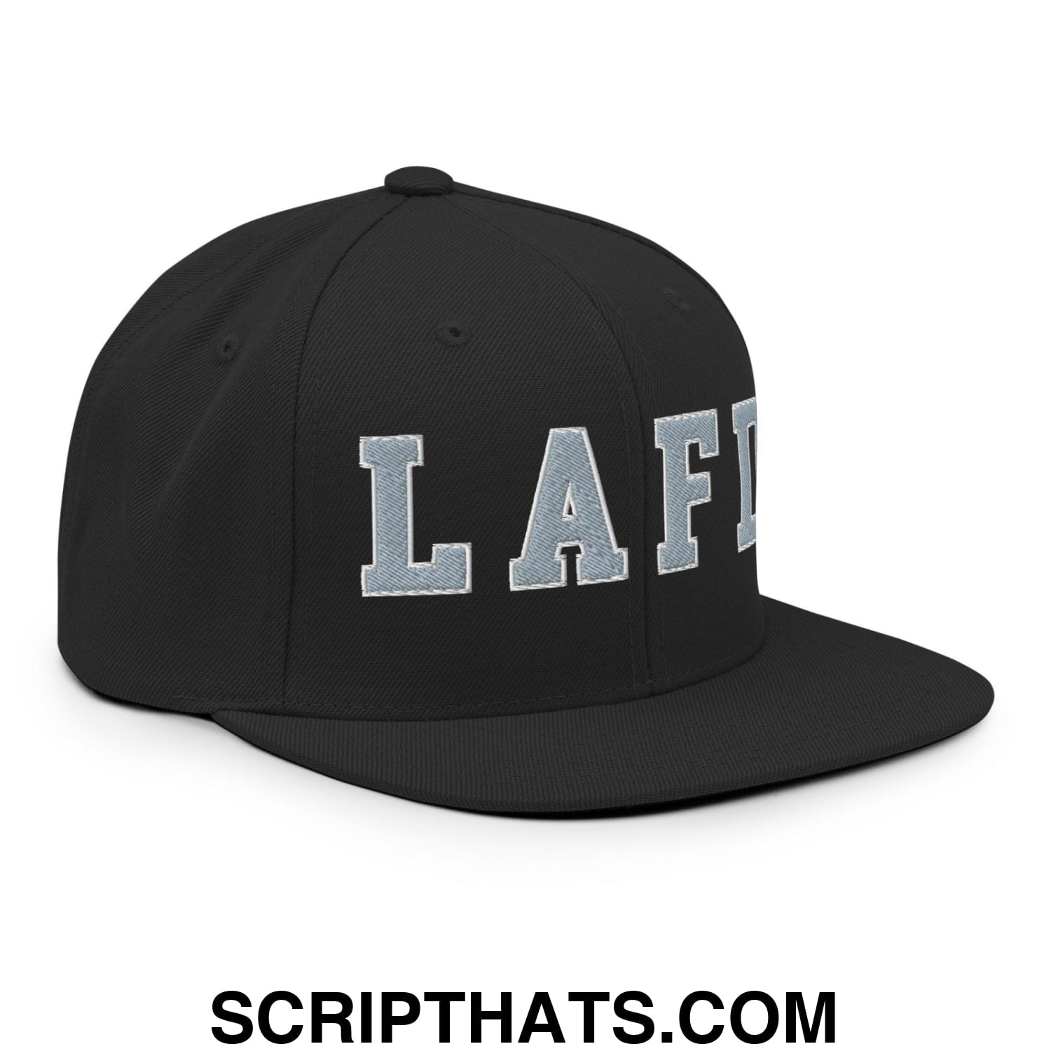 LAFD Los Angeles Fire Department Embroidered Flat Bill Brim Snapback Hat Black