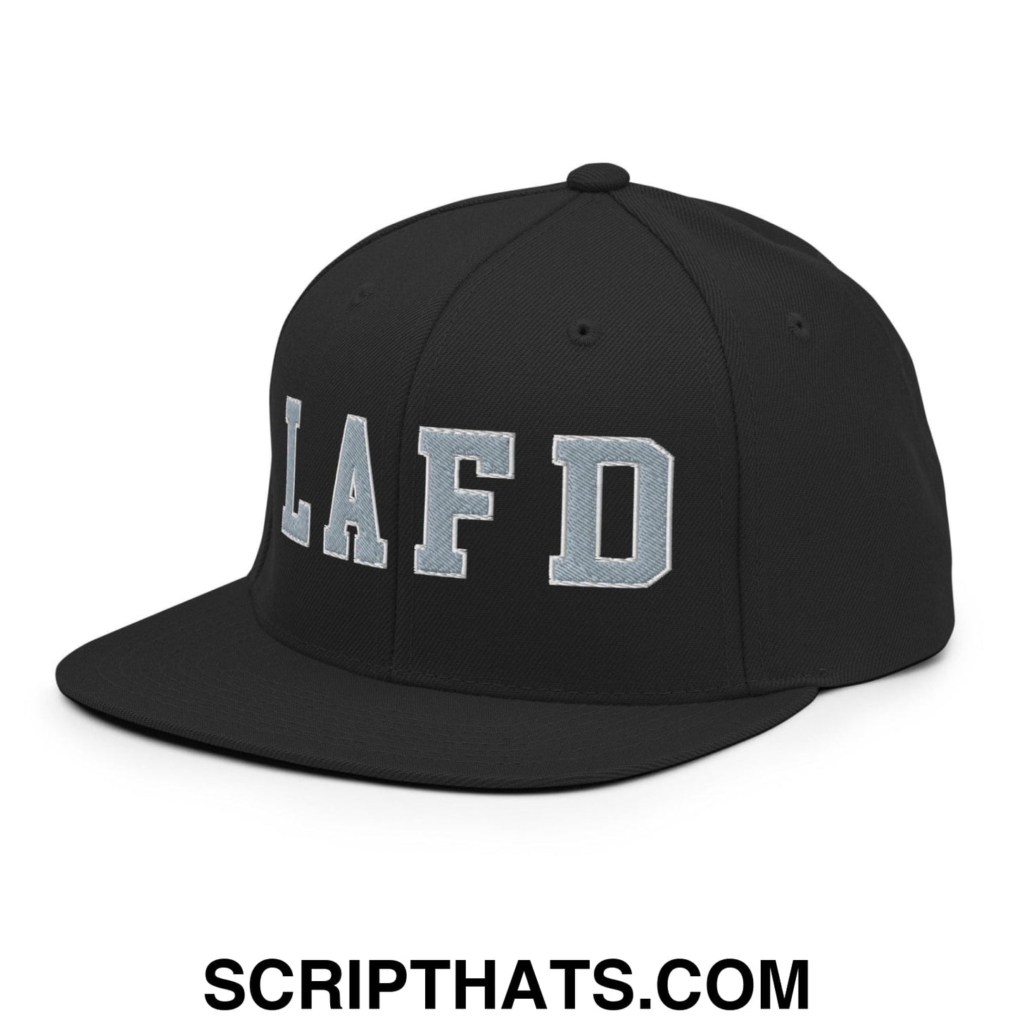 LAFD Los Angeles Fire Department Embroidered Flat Bill Brim Snapback Hat Black