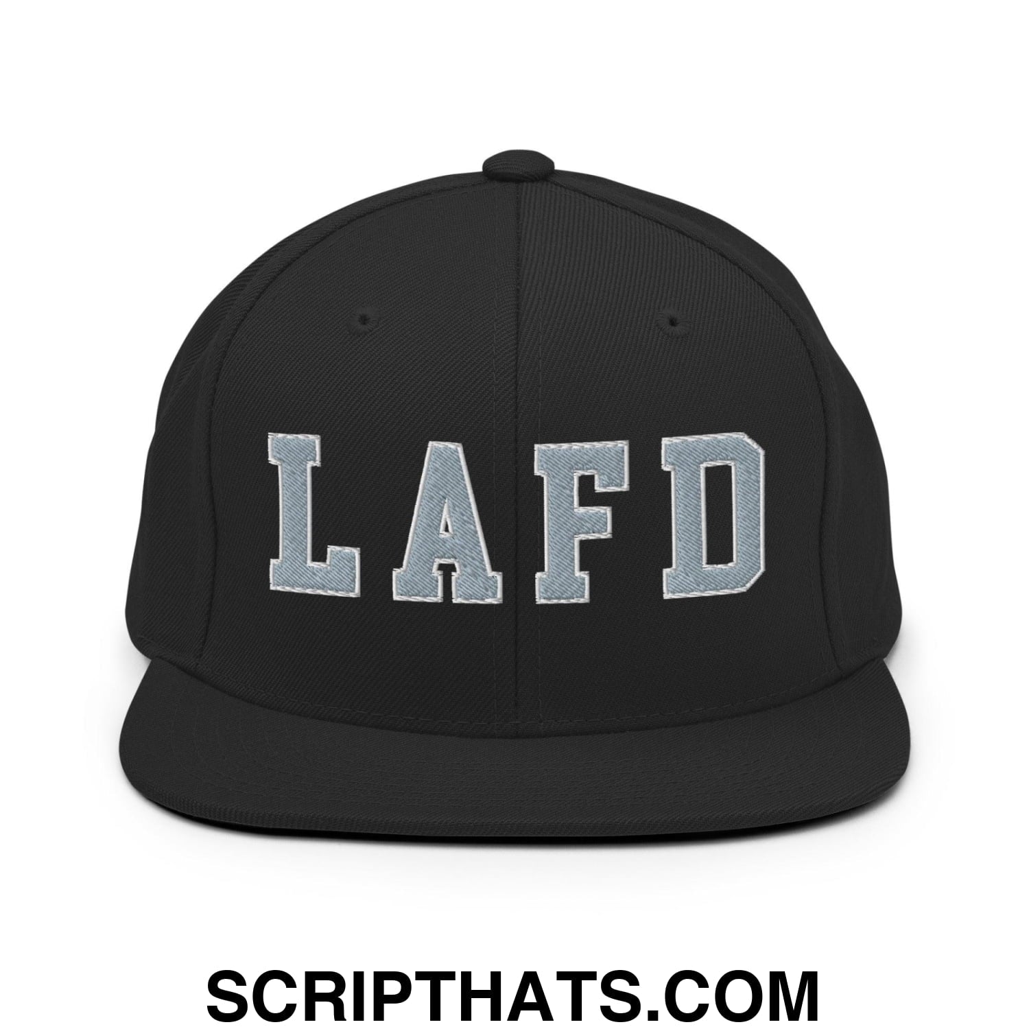 LAFD Los Angeles Fire Department Embroidered Flat Bill Brim Snapback Hat Black