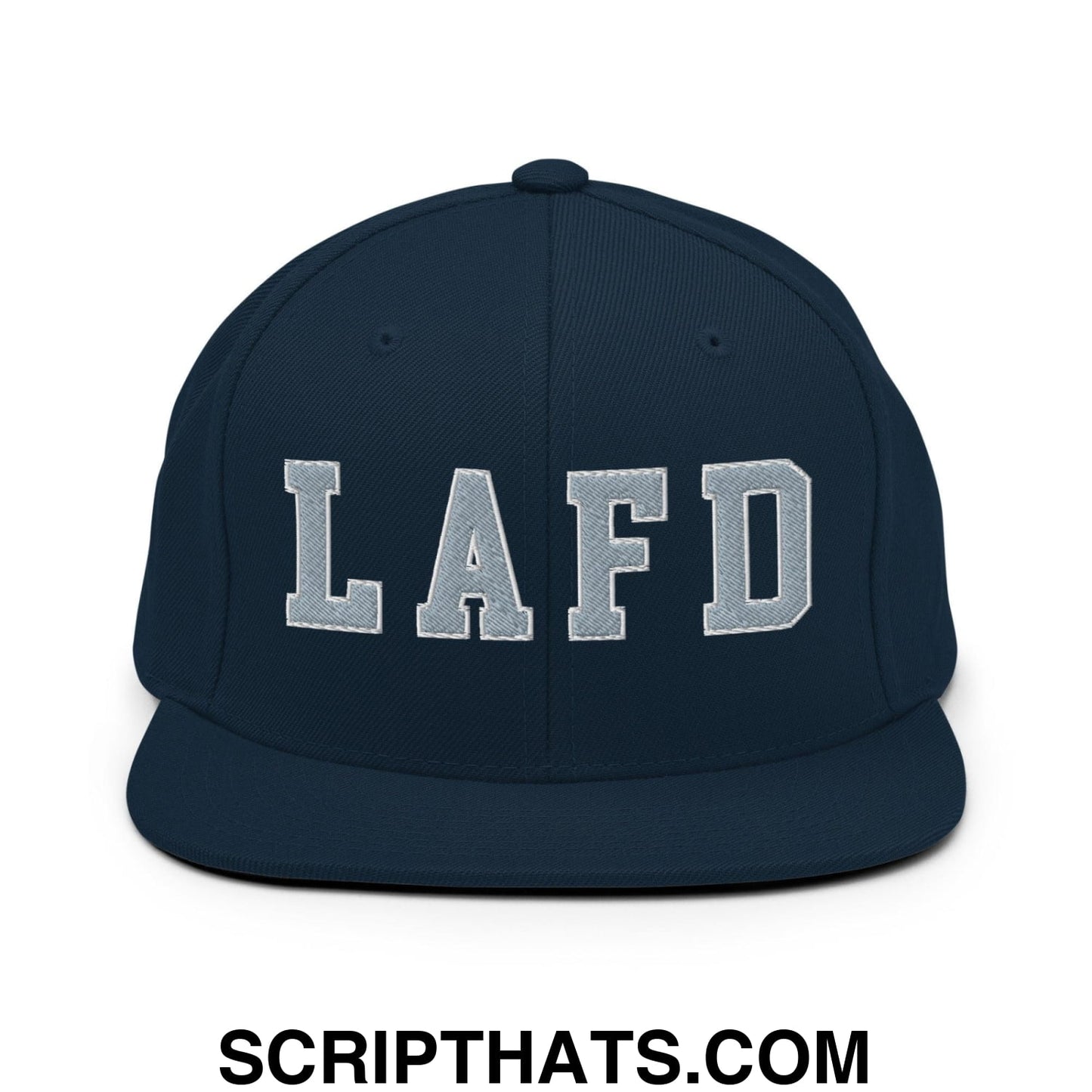 LAFD Los Angeles Fire Department Embroidered Flat Bill Brim Snapback Hat Dark Navy