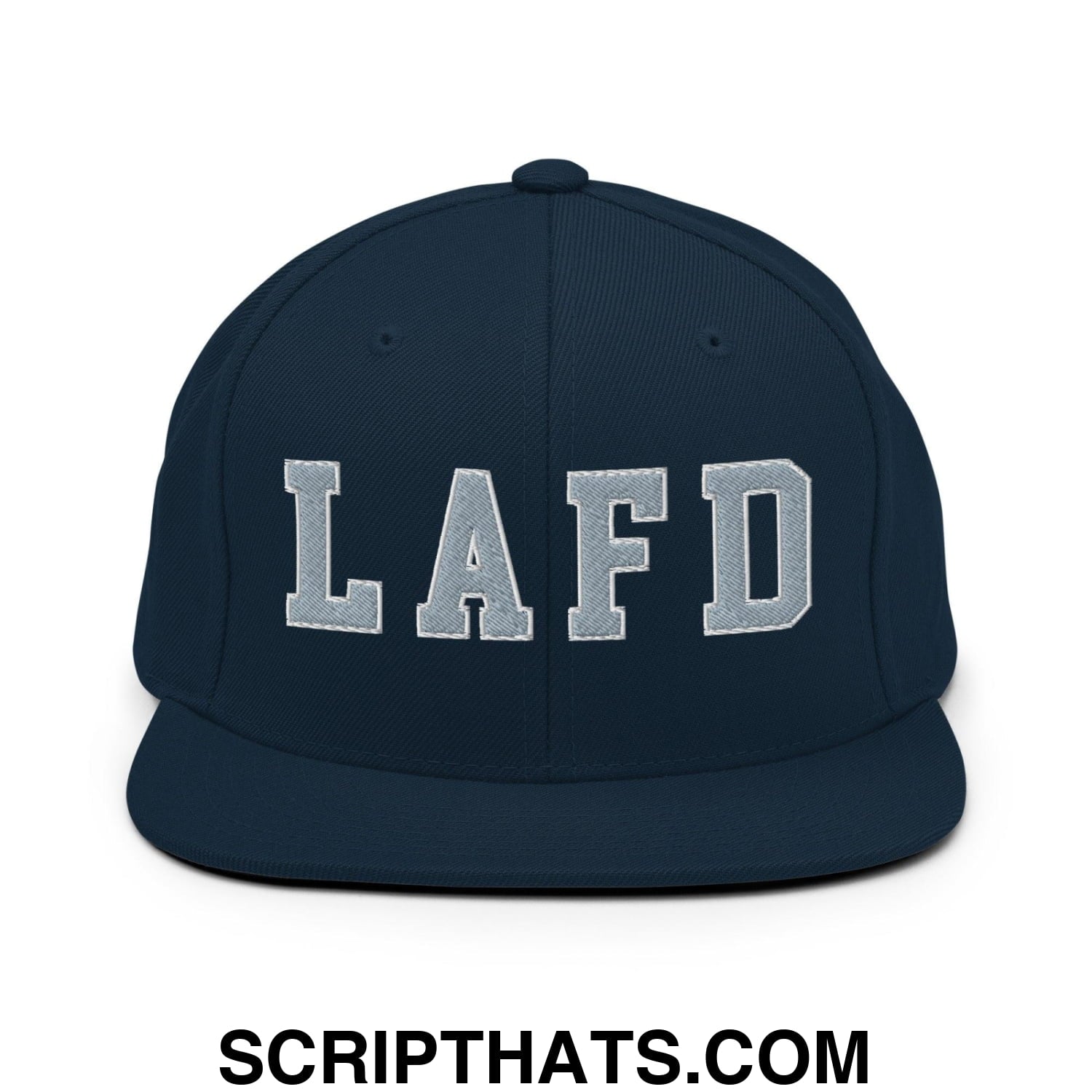 LAFD Los Angeles Fire Department Embroidered Flat Bill Brim Snapback Hat Dark Navy