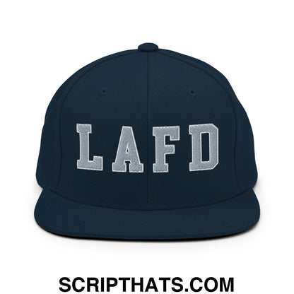 LAFD Los Angeles Fire Department Embroidered Flat Bill Brim Snapback Hat Dark Navy