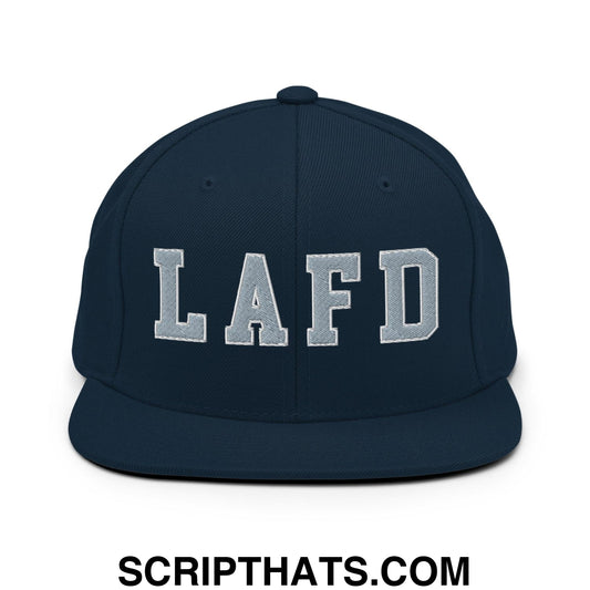 LAFD Los Angeles Fire Department Embroidered Flat Bill Brim Snapback Hat Dark Navy