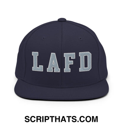 LAFD Los Angeles Fire Department Embroidered Flat Bill Brim Snapback Hat Navy