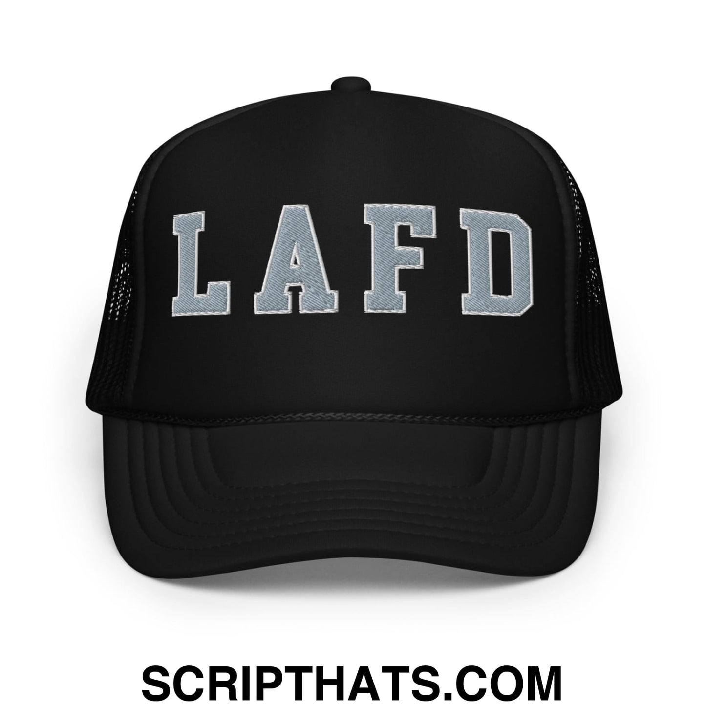 LAFD Los Angeles Fire Department Embroidered Foam Trucker Hat Black