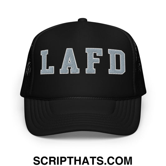 LAFD Los Angeles Fire Department Embroidered Foam Trucker Hat Black