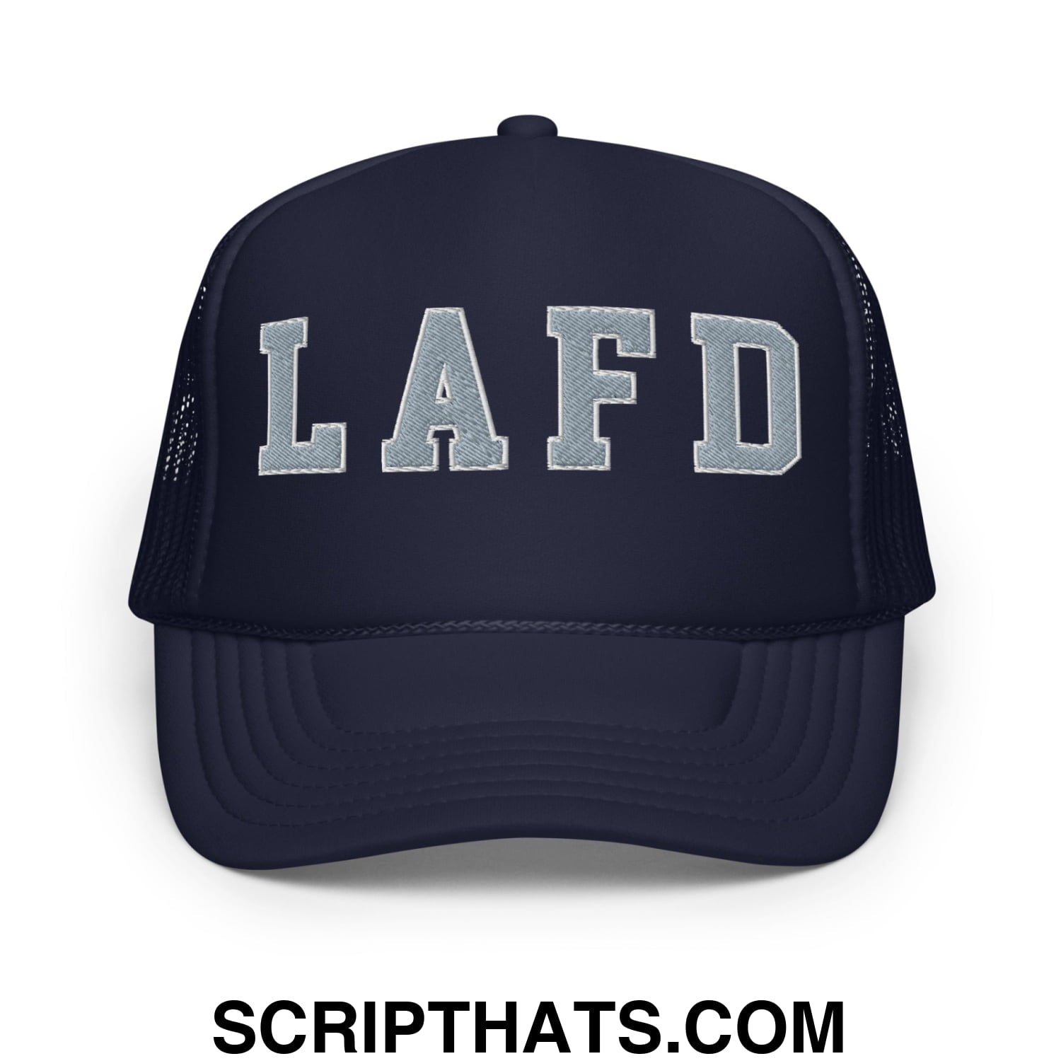 LAFD Los Angeles Fire Department Embroidered Foam Trucker Hat Navy