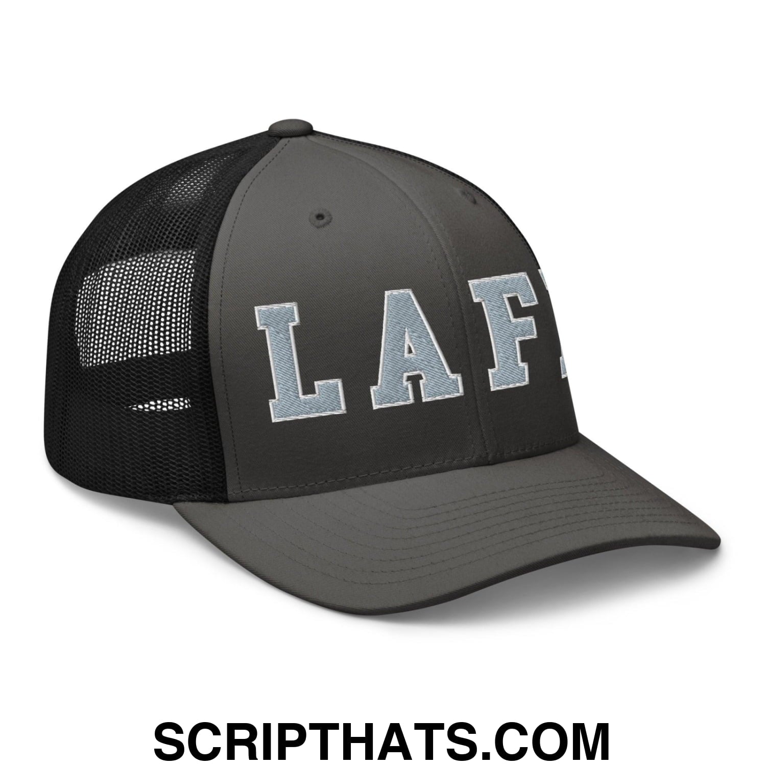 LAFD Los Angeles Fire Department Embroidered Mesh Trucker Hat Charcoal Black