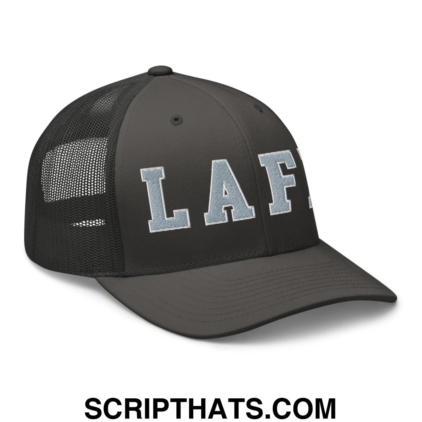 LAFD Los Angeles Fire Department Embroidered Mesh Trucker Hat Charcoal