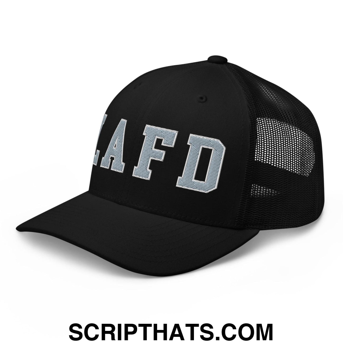 LAFD Los Angeles Fire Department Embroidered Mesh Trucker Hat Black