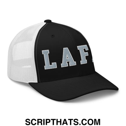 LAFD Los Angeles Fire Department Embroidered Mesh Trucker Hat Black White