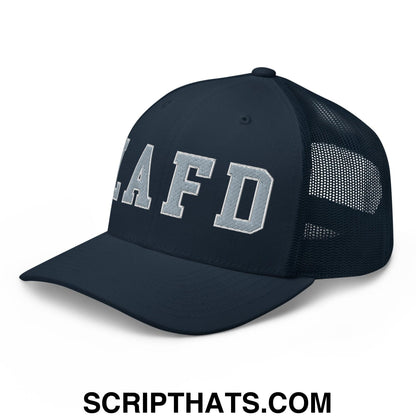 LAFD Los Angeles Fire Department Embroidered Mesh Trucker Hat Navy