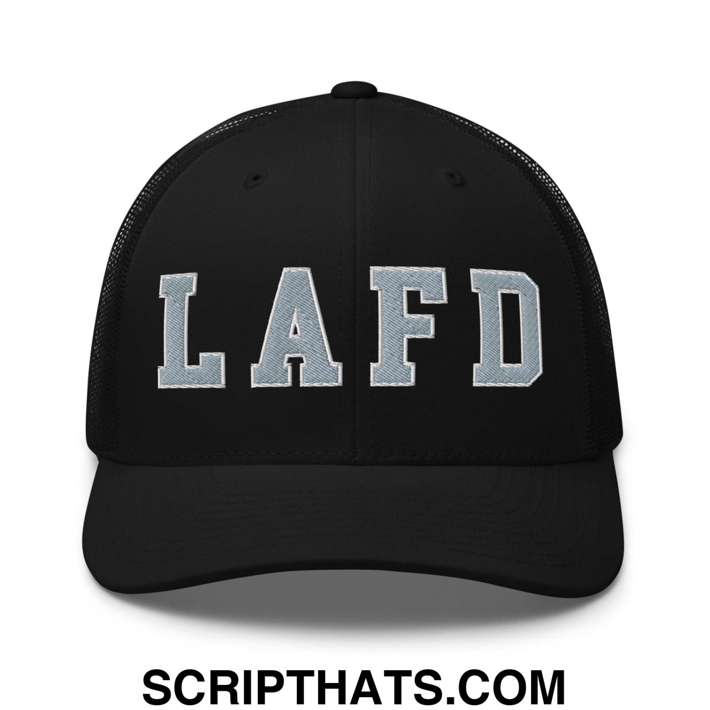 LAFD Los Angeles Fire Department Embroidered Mesh Trucker Hat Black