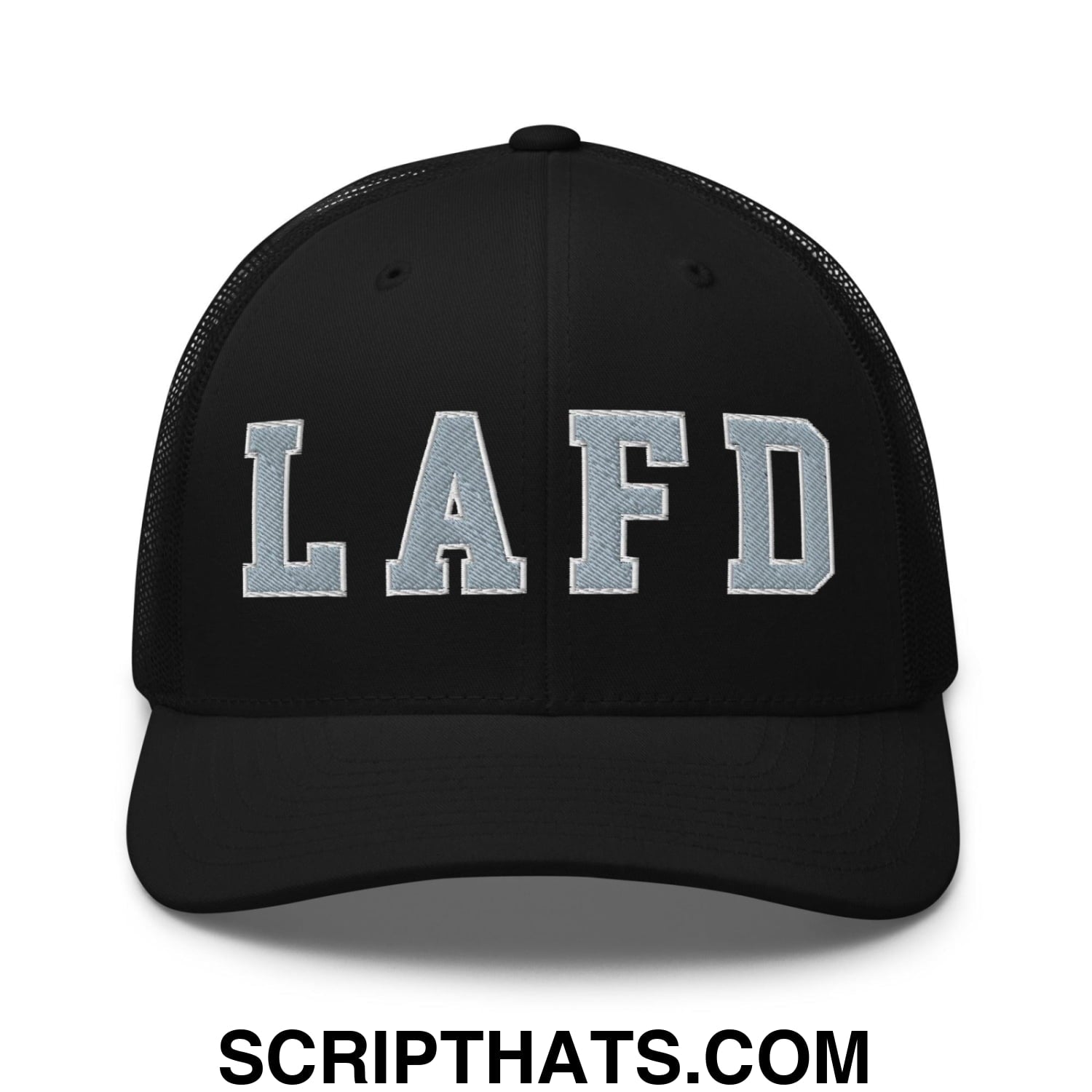 LAFD Los Angeles Fire Department Embroidered Mesh Trucker Hat Black