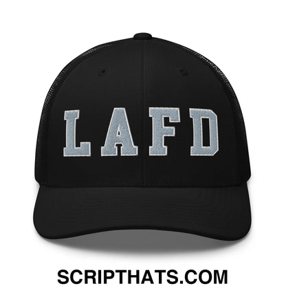 LAFD Los Angeles Fire Department Embroidered Mesh Trucker Hat Black