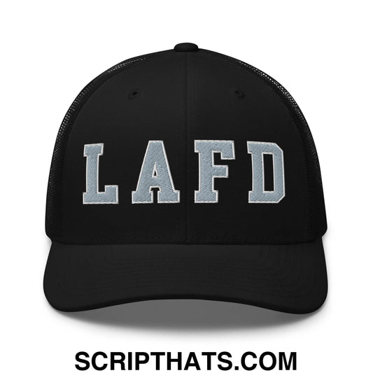 LAFD Los Angeles Fire Department Embroidered Mesh Trucker Hat Black