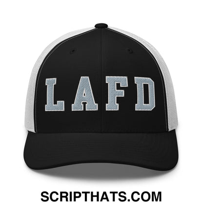 LAFD Los Angeles Fire Department Embroidered Mesh Trucker Hat Black White