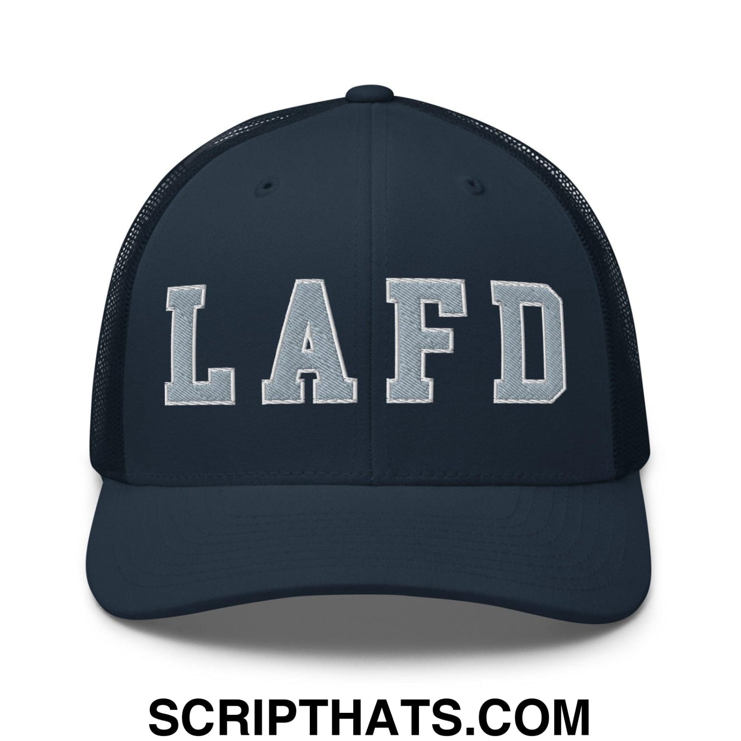 LAFD Los Angeles Fire Department Embroidered Mesh Trucker Hat Navy