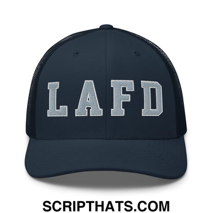 LAFD Los Angeles Fire Department Embroidered Mesh Trucker Hat Navy