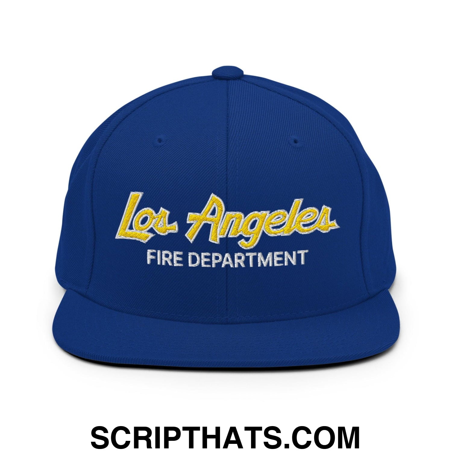 LAFD Los Angeles Fire Department Football Vintage Sports Script Embroidered Flat Bill Brim Snapback Hat Default Title