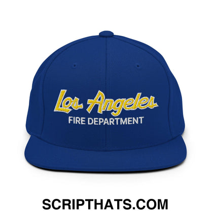 LAFD Los Angeles Fire Department Football Vintage Sports Script Embroidered Flat Bill Brim Snapback Hat Default Title
