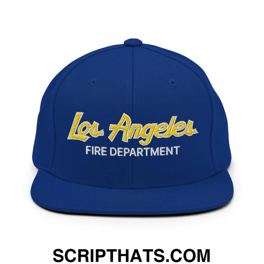 LAFD Los Angeles Fire Department Football Vintage Sports Script Embroidered Flat Bill Brim Snapback Hat Default Title