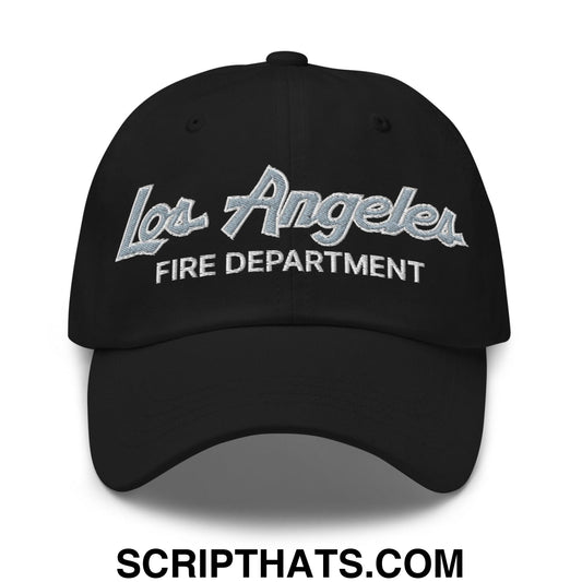LAFD Los Angeles Fire Department Vintage Sports Script Embroidered Dad Hat Black