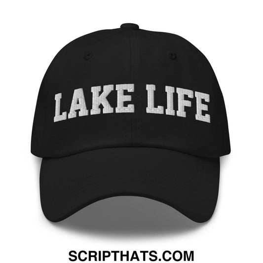 Lake Life Embroidered Unstructured Dad Hat Black